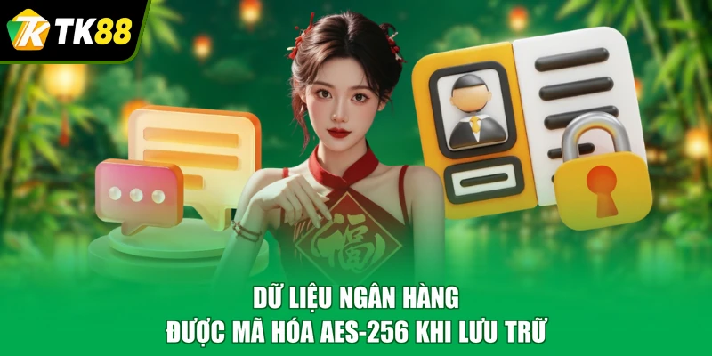 Dữ liệu ngân hàng được mã hóa AES-256 khi lưu trữ